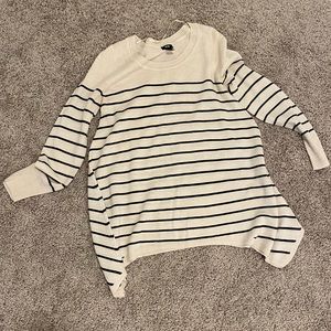 H&M Striped Sweater/Tunic, Small, Beige/Black